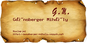 Günsberger Mihály névjegykártya