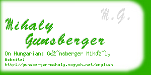 mihaly gunsberger business card